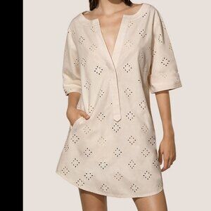 Andres Sarda Swimwear DREW Blush Topaz 100% Cotton Kaftan NWT